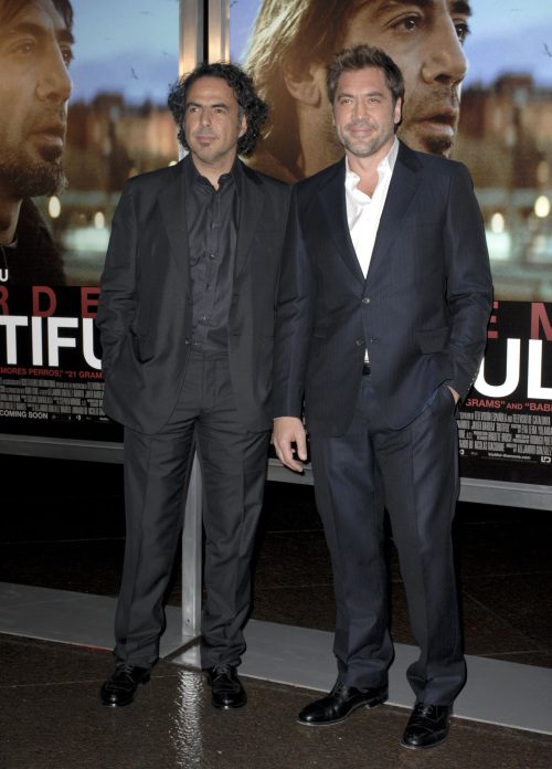 Alejandro Gonzalez Inarritu, left, and Javier Bardem arrive for the premiere of
“Biutiful” at the DGA Theater in Los Angeles on Dec. 14. (Apega/Abaca Press/MCT)