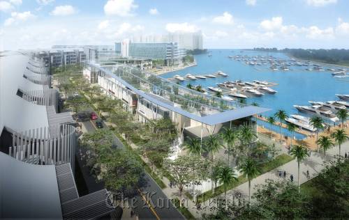 An artist’s conception of a shopping center in Singapore to be constructed by Ssangyong Engineering & Construction.    Ssangyong E&C