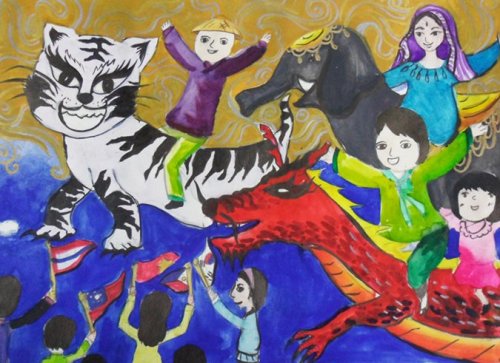 “ASEAN Animals” by Lim Ji-young, grade 4 student from
Pyeongtaek Jisan Elementary School, won the 2010 ASEAN-Korea
Children’s Drawing Contest grand prize. (ASEAN-Korea Center)