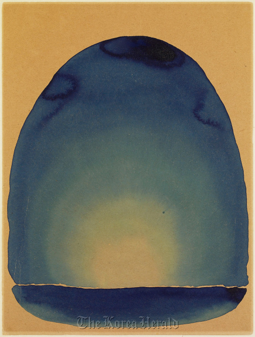 The watercolors “Light Coming on the Plains No. II” (1917) by artist Georgia O’Keeffe is part of the art collection at the Amon Carter Museum, Fort Worth, Texas.   MCT