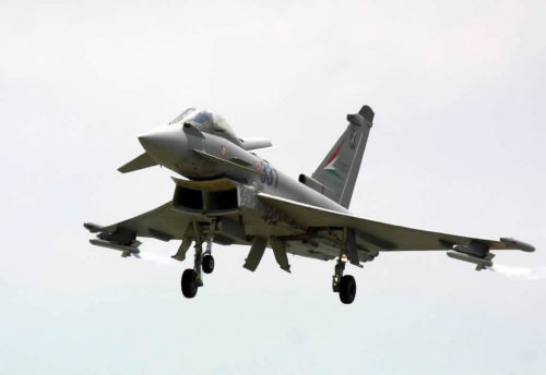 This photo taken Jan. 30 shows Eurofighter Typhoon. South Korea will lanunch an FX 3 program this year to have new fighter jets commissioned in 2016.