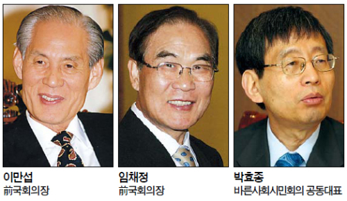 이만섭 정치인 국회의원, 임채정 국회의원, 박효종 교수/ “눈높이정치·소통리더십 절실”