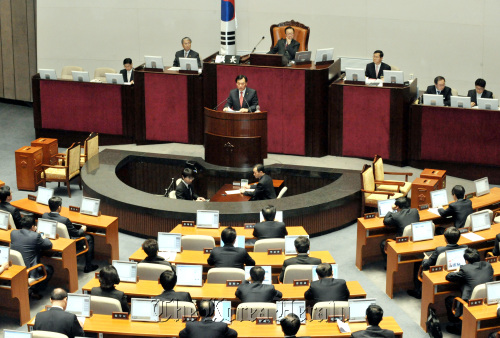 2개월여만에 정상화 되어 18일 오후 열린 2월 임시국회 본회의.양동출dcyang@heraldm.com/110218/