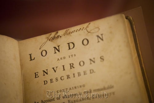 A copy of John Milton’s “Paradise Lost,” which is believed to be the only book known to have the signatures of two founding fathers, Thomas Jefferson and James Madison.  MCT