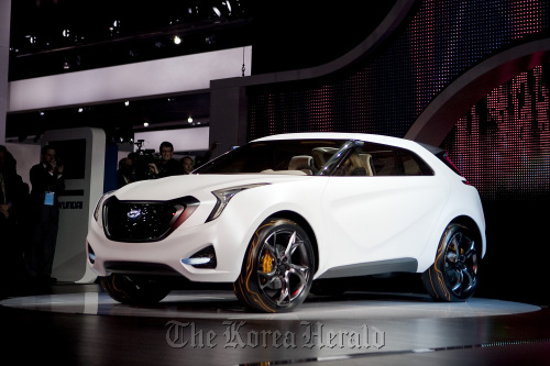 Hyundai Motor Co.’s Curb (HCD-12) concept vehicle is displayed at the North American International Auto Show in Detroit on Jan. 10. Bloomberg