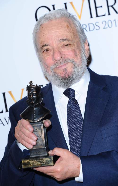 <YONHAP PHOTO-0716> Stephen Sondheim, American composer and lyricist for stage and film, wins the Society of London Theatre Special Award at the 2011 Laurence Olivier Awards at the Theatre Royal in London Sunday, March 13 2011. (AP Photo/Ian West/PA) UNITED KINGDOM OUT NO SALES NO ARCHIVE /2011-03-14 07:14:21/ <저작권자 ⓒ 1980-2011 ㈜연합뉴스. 무단 전재 재배포 금지.>
Stephen Sondheim, American composer and lyricist for stage and film, wins the Society of London Theatre Special Award at the 2011 Laurence Olivier Awards at the Theatre Royal in London on Sunday.  AP-Yonhap News