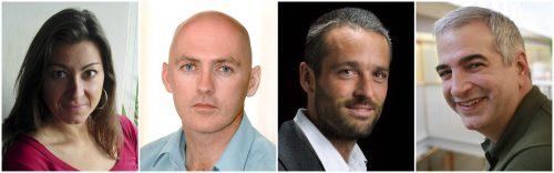 This combination made from photos provided by the New York Times and an Associated Press file photo shows New York Times journalists, from left, photographer Lynsey Addario, reporter Stephen Farrell, photographer Tyler Hicks, and Beirut bureau chief Anthony Shadid. The four journalists covering the fighting in Libya were reported missing Wednesday, March 16, 2011, and the newspaper held out hope that they were alive and in the custody of the Libyan government. (AP-Yonhap)