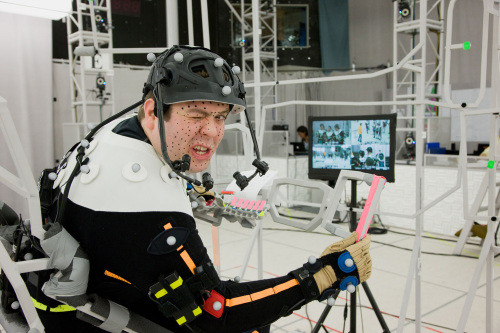 Actor Dan Fogler winks at the camera during filming of “Mars Needs Moms.” (ImageMovers Digital/MCT)