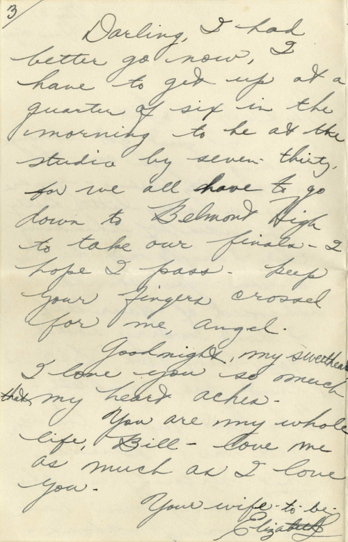 <YONHAP PHOTO-0321> This photo released by RR Auction of Amherst, N.H., shows the last page of a letter written on May 31, 1949, and signed, "Your wife-to-be," by the late actress Elizabeth Taylor. The letter was written to her first fiance, William Pawley, when she was 17 years-old. The two were engaged briefly in 1949. More than 60 of her unpublished love letters to Pawley are being put up for auction by RR Auction in New Hampshire. (AP Photo/RR Auction) NO SALES/2011-03-29 05:45:26/ <저작권자 ⓒ 1980-2011 ㈜연합뉴스. 무단 전재 재배포 금지.>
The last page of a letter written on May 31, 1949, and signed, “Your wife-to-be,” by the late actress Elizabeth Taylor. AP-Yonhap News