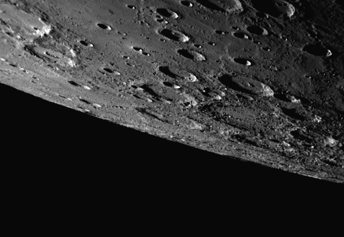 NASA’s Messenger probe captured the southern hemisphere of Mercury when it flew by the planet in September 2009. (AP-Yonhap News/NASA)