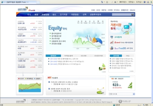 오는 4월4일부터 종합통계정보서비스(FreeSISㆍwww.freesis.or.kr) 2.0을 통한 서비스가 제공된다
31일 한국금융투자협회는 서울 여의도 협회 3층 불스홀에서 오픈식 및 설명회를 개최하고 지난 2년에 걸친 구축 프로젝트를 완료하고 새로운 통계서비스를 시행하게 됐다고 밝혔다.