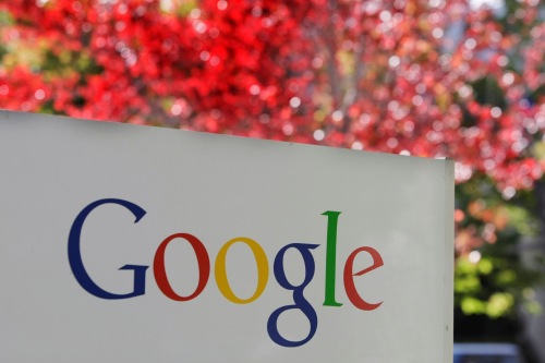 The company logo is displayed is at Google headquarters in Mountain View, Calif.(AP-Yonhap News)