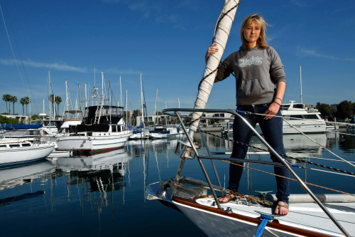 Abby Sunderland, 17, has a new book detailing her experience trying to become the youngest person to sail around the world solo which
ended when a rogue wave damaged her boat. (Mel Melcon/Los Angeles Times/MCT)