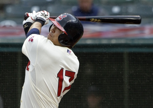 <YONHAP PHOTO-0218> Cleveland Indians' Shin-Soo Choo, from South Korea, slugs a solo home run off Baltimore Orioles starting pitcher Jeremy Guthrie in the third inning of a baseball game Saturday, April 16, 2011, in Cleveland. (AP Photo/Mark Duncan)/2011-04-17 06:18:27/ <저작권자 ⓒ 1980-2011 ㈜연합뉴스. 무단 전재 재배포 금지.>
Cleveland Indians right fielder Choo Shin-soo hits a solo home run in the third inning.
AP-Yonhap News