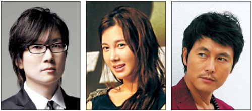 (From left) Seo Tai-ji,E Ji-ah and Jung Woo-sung 서태지(정현철) 가수, 이지아(김지아) 탤런트, 정우성 영화배우/Former idol’s secret marriage creates stir