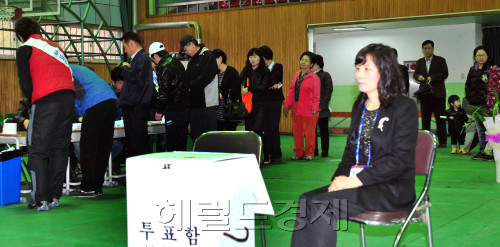 4.27재보궐 선거가 실시된 27일 오전 강원도 춘천시 봄내초교에 마련된 투표소에서 시민들이 강원도지사 재보궐선거를 하고 있다.<br />춘천=김명섭 기자 msiron@
4.27재보궐 선거가 실시된 27일 오전 강원도 춘천시 봄내초교에 마련된 투표소에서 시민들이 강원도지사 재보궐선거를 하고 있다.
춘천=김명섭 기자 msiron@