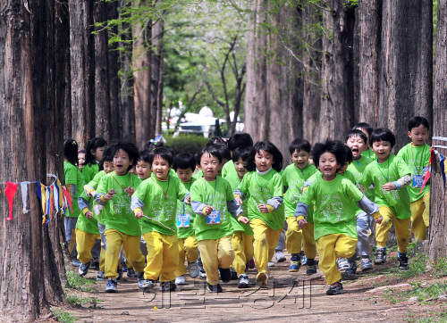 어린이날을 일주일 앞둔 28일 서초구는 관내 유아 1000여명이 참가하는  '서초꿈나무 축제'를 서초문화예술공원에서 열었다.행사에 참가한 유치원생들이 메타스콰이어 숲길을 즐겁게 달리고 있다. 박현구 기자phko@heraldm.com 2011.04.28
어린이날을 일주일 앞둔 28일 서초구는 관내 유아 1000여명이 참가하는  '서초꿈나무 축제'를 서초문화예술공원에서 열었다.행사에 참가한 유치원생들이 메타스콰이어 숲길을 즐겁게 달리고 있다. 박현구 기자phko@heraldm.com 2011.04.28
어린이날을 일주일 앞둔 28일 서초구는 관내 유아 1000여명이 참가하는  '서초꿈나무 축제'를 서초문화예술공원에서 열었다.행사에 참가한 유치원생들이 메타스콰이어 숲길을 즐겁게 달리고 있다. 박현구 기자phko@heraldm.com 2011.04.28