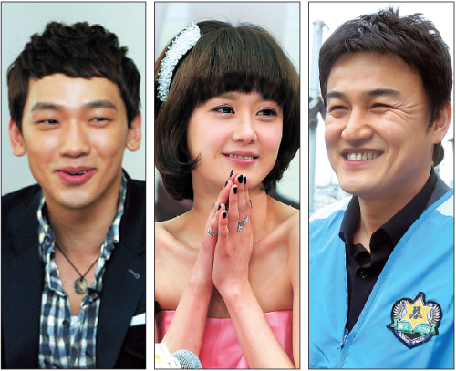 Rain, Jang Nara and Park Jung-hun are “goodwill ambassadors”
for Gangnam District Office. (Yonhap News)