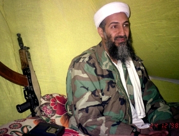 This file photo shows al-Qaida leader Osama Bin Laden speaking to a selected group of reporters in the mountains of Helmand Province in southern Afghanistan. (AP)