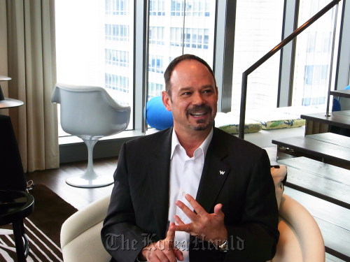 Cary Michael Gray, general manager of W Taipei, speaks in an interview with The Korea Herald.  Kim Yoon-mi/The Korea Herald
Cary Michael Gray, general manager of W Taipei, speaks in an interview with The Korea Herald.  Kim Yoon-mi/The Korea Herald