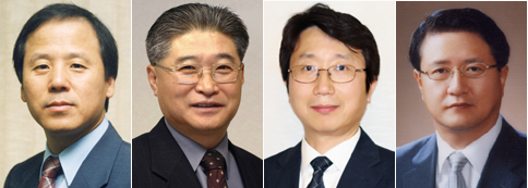 (좌측부터)서동원 그룹 전략기획본부 부사장, 전상일 동양종합금융증권 (부회장), 정인수 동양온라인 (대표이사 전무), 정진석 동양자산운용 (대표이사 사장) / 동양그룹 인사…전상일 사장 부회장 승진