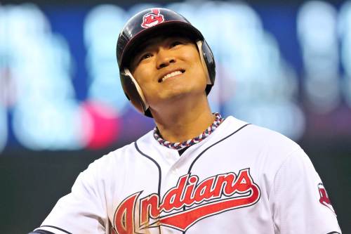 <YONHAP PHOTO-0739> CLEVELAND, OH - JUNE 3: Shin-Soo Choo #17 of the Cleveland Indians reacts after grounding into a double play against the Texas Rangers at Progressive Field on June 3, 2011 in Cleveland, Ohio. Jason Miller/Getty Images/AFP== FOR NEWSPAPERS, INTERNET, TELCOS & TELEVISION USE ONLY == /2011-06-04 11:33:26/ <저작권자 ⓒ 1980-2011 ㈜연합뉴스. 무단 전재 재배포 금지.>
Cleveland Indians right fielder Choo Shin-soo was dropped three spots in the batting order on Sunday to No. 6.
AFP-Yonhap News