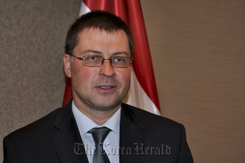 Latvia Prime Minister Valdis Dombrovskis.  Yoav Cerralbo/The Korea Herald
