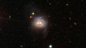 Two supermassive black holes in galaxy Markarian 739 (SDSS-Yonhap News)