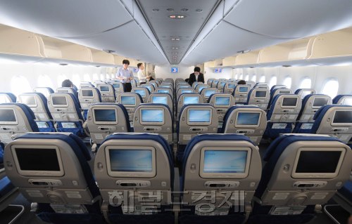대한항공이 지난 1일 에어버스사로부터 인수한 A380이 당국의 무선국 인가와 감항성 테스트 등 관련 절차를 마치고 인천국제공항에서 '출격'만을 기다리고 있다.<br /> 오는 17일 일본 나리타로의 역사적인 첫 비행을 앞둔 대한항공 A380은 하루 앞선 16일 언론을 대상으로 한반도 상공에서 두 시간짜리 시범 비행을 선보였다. A380은 전 세계에서 개발된 항공기 중 가장 큰 규모다. A380의 길이는 72.7m, 너비는 79.8m, 동체 폭은 7.1m, 높이는 24.1m로 아파트 9층 높이와 비슷한 수준이다. 최대 1만3473㎞를 갈 수 있고 최대 운항시간은 14시간48분이다. 2층짜리이기 때문에 1층에 10개, 2층에 6개 등 출입문이 16개나 된다. 이로써 대한항공은 전 세계적에서 6번째 A380을 상업운항하는 항공사가 됐다. 이상섭 기자 babtong@heraldm.com 2011.06.16
대한항공이 지난 1일 에어버스사로부터 인수한 A380이 당국의 무선국 인가와 감항성 테스트 등 관련 절차를 마치고 인천국제공항에서 '출격'만을 기다리고 있다.
오는 17일 일본 나리타로의 역사적인 첫 비행을 앞둔 대한항공 A380은 하루 앞선 16일 언론을 대상으로 한반도 상공에서 두 시간짜리 시범 비행을 선보였다. A380은 전 세계에서 개발된 항공기 중 가장 큰 규모다. A380의 길이는 72.7m, 너비는 79.8m, 동체 폭은 7.1m, 높이는 24.1m로 아파트 9층 높이와 비슷한 수준이다. 최대 1만3473㎞를 갈 수 있고 최대 운항시간은 14시간48분이다. 2층짜리이기 때문에 1층에 10개, 2층에 6개 등 출입문이 16개나 된다. 이로써 대한항공은 전 세계적에서 6번째 A380을 상업운항하는 항공사가 됐다. 이상섭 기자 babtong@heraldm.com 2011.06.16
대한항공이 지난 1일 에어버스사로부터 인수한 A380이 당국의 무선국 인가와 감항성 테스트 등 관련 절차를 마치고 인천국제공항에서 '출격'만을 기다리고 있다.
오는 17일 일본 나리타로의 역사적인 첫 비행을 앞둔 대한항공 A380은 하루 앞선 16일 언론을 대상으로 한반도 상공에서 두 시간짜리 시범 비행을 선보였다. A380은 전 세계에서 개발된 항공기 중 가장 큰 규모다. A380의 길이는 72.7m, 너비는 79.8m, 동체 폭은 7.1m, 높이는 24.1m로 아파트 9층 높이와 비슷한 수준이다. 최대 1만3473㎞를 갈 수 있고 최대 운항시간은 14시간48분이다. 2층짜리이기 때문에 1층에 10개, 2층에 6개 등 출입문이 16개나 된다. 이로써 대한항공은 전 세계적에서 6번째 A380을 상업운항하는 항공사가 됐다. 이상섭 기자 babtong@heraldm.com 2011.06.16