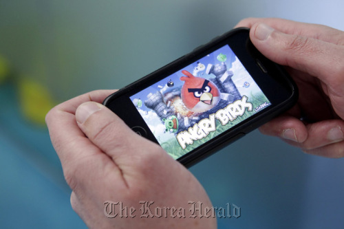 The “Angry Birds” mobile-phone game is seen on an Apple Inc. iPhone in London.
Bloomberg