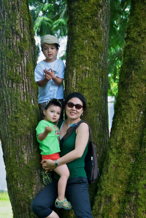 Hyo-Jung Furey with her two sons Juno and Noah. The three moved from Jeju to Canada to be with her husband Nathan’s parents after he died in 2009.    Betty Furey