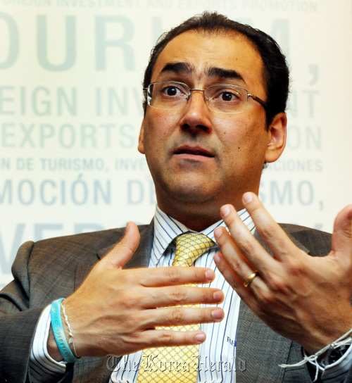 Colombian Minister of Trade, Industry and Tourism Sergio Diaz-Granados.
Park Hyun-koo/The Korea Herald