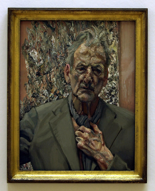 <YONHAP PHOTO-1048> FILE - In this June 17, 2002 file photo, a painting entitled 'Self Portrait, Reflection', by Lucien Freud is seen on display in London. Lucian Freud, a towering and uncompromising figure in the art world for more than 50 years, has died, his New York-based art dealer said Thursday, July 21, 2011. He was 88. (AP Photo/PA, Matthew Fearn, File) UNITED KINGDOM OUT, NO SALES, NO ARCHIVE/2011-07-22 08:31:20/ <저작권자 ⓒ 1980-2011 ㈜연합뉴스. 무단 전재 재배포 금지.>
A painting entitled “Self Portrait, Reflection,” by Lucien Freud.  AP-Yonhap News