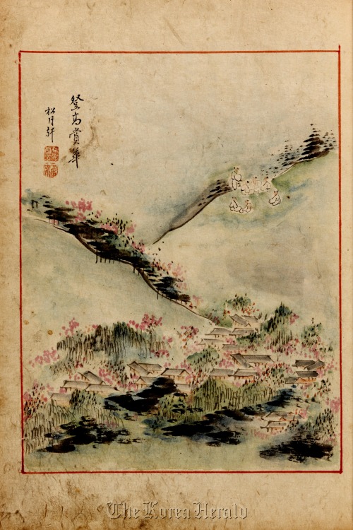 A painting from “Okgye-sipyiseungcheop,” a collection of poetry and pictures compiled by Jungin members after their poetry club meetings. Seoul Museum of History