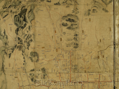 The map of “Utdae,” an area in Seoul that stretched from the west of Joseon’s Gyeongbok palace and to the foot of Inwangsan, where the Jungin people often enjoyed literary and social gatherings.