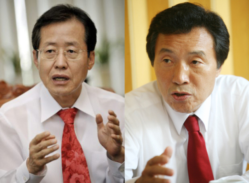 홍준표, 한나라당 대표최고위원/ 손학규, 민주당 국회의원/홍준표-손학규, 공개토론 때문에 허니문 끝