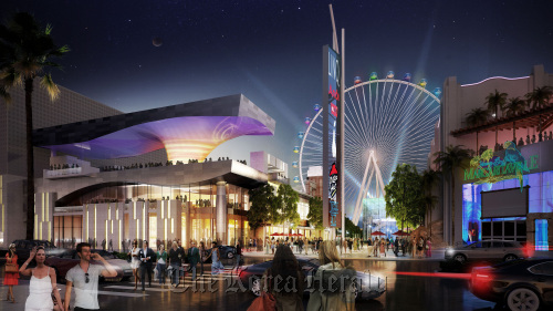 <YONHAP PHOTO-0830> In this undated publicity image provided by Caesars Entertainment Corp. shows an artist's rendering of the $550 million Linq project in Las Vegas. Caesars Entertainment Corp. plans to open the outdoor promenade on the Las Vegas Strip in June 2013, linking its casinos on the east side of the boulevard with restaurants, bars and a 550-foot (167-meter) observation wheel. (AP Photo/Courtesy of Caesars Entertainment Corp.)/2011-08-18 09:21:12/ <저작권자 ⓒ 1980-2011 ㈜연합뉴스. 무단 전재 재배포 금지.>\r\nAn artist’s rendering of the $550 million Linq project in Las Vegas AP/Caesars Entertainment Corp.