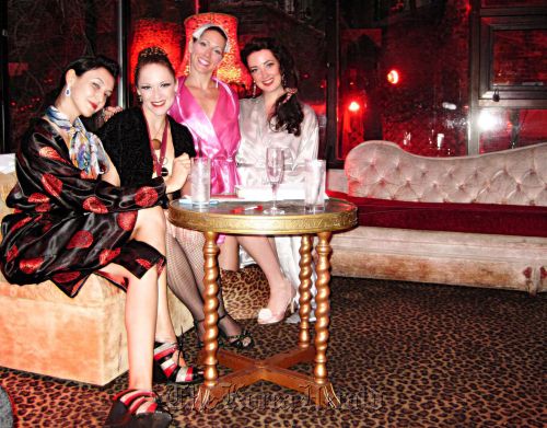 <YONHAP PHOTO-0719> TO GO WITH STORY BY MARIANO ROLANDO, Lifestyle-US-offbeat-literature This August 9, 2011 handout image courtesy of Naked Girls Reading, shows L-R: Sapphire Jones, Gal Friday, Nasty Canasta and Tansy posing backstage following the "Naked Girls Reading" last show in Greenwich Village, Manhattan in New York. Naked Girls Reading NYC is the perfect intimate live event: a monthly nude literary salon in the plush and decadent upstairs lounge at Madame X, featuring in-the-buff readings by local burlesque luminaries, professional librarians, authors and other Naked Girls. Past themes have included Banned Books, Science Fiction and Tween Lit, as well as our annual holiday presentation of Charles Dickens' A Christmas Carol. = RESTRICTED TO EDITORIAL USE - MANDATORY CREDIT "AFP PHOTO / NAKED GIRLS READING " - NO MARKETING NO ADVERTISING CAMPAIGNS - DISTRIBUTED AS A SERVICE TO CLIENTS = /2011-08-21 10:24:12/ <저작권자 ⓒ 1980-2011 ㈜연합뉴스. 무단 전재 재배포 금지.>\r\nNaked Girls Reading members (from left) Sapphire Jones, Gal Friday, Nasty Canasta and Tansy backstage following a “Naked Girls Reading” show in Greenwich Village, Manhattan in New York.\r\n  AFP-Yonhap News