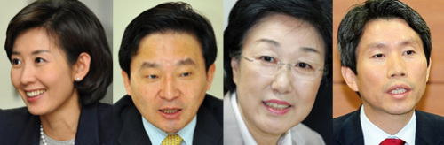 나경원(한나라당 의원),원희룡(한나라당 의원),한명숙(민주당 의원),이인영(민주당 의원)