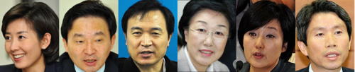 나경원(한나라당 의원),원희룡(한나라당 의원),임태희(대통령실장),한명숙(민주당 의원),박영선(민주당 의원),이인영(민주당 의원)