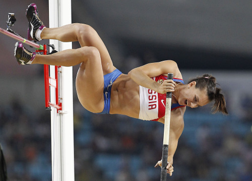 옐레나 이신바예바 (Yelena Isinbayeva) 육상선수 , 여자 장대높이뛰기 (러시아) / Yelena Isinbayeva goes out early in pole vault(Yonhap News)