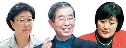 한명숙(민주당 상임고문),박원순(변호사),박영선(민주당의원)