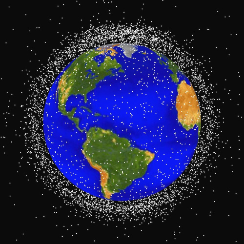 This computer generated graphic provided by NASA shows images of objects in Earth.