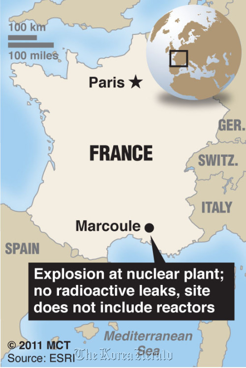 Blast at French nuclear site kills 1, injures 4 - The Korea Herald