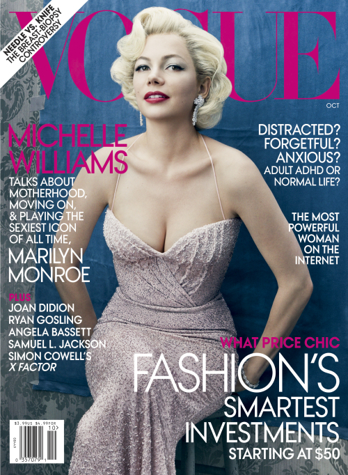 <YONHAP PHOTO-0997> A magazine cover image released by Vogue, shows the Oct. 2011 issue featuring actress Michelle Williams. The 31-year-old actress says in the magazine?s October issue that death of Heath Ledger has changed her daily interactions, career and how she acts as a parent and friend. (AP Photo/Vogue)/2011-09-13 14:21:42/ <저작권자 ⓒ 1980-2011 ㈜연합뉴스. 무단 전재 재배포 금지.>\r\n<YONHAP PHOTO-0997> A magazine cover image released by Vogue, shows the Oct. 2011 issue featuring actress Michelle Williams. The 31-year-old actress says in the magazine?s October issue that death of Heath Ledger has changed her daily interactions, career and how she acts as a parent and friend. (AP Photo/Vogue)/2011-09-13 14:21:42/ <저작권자 ⓒ 1980-2011 ㈜연합뉴스. 무단 전재 재배포 금지.>