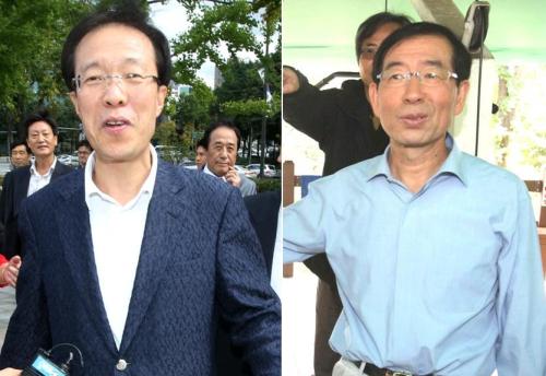 Lee Seog-yeon, Park Won-soon (Yonhap News)