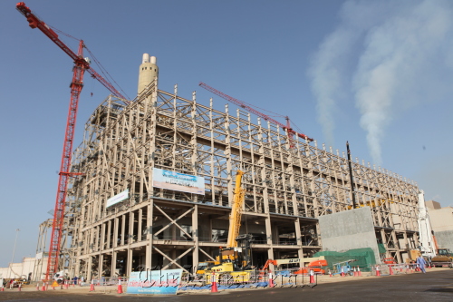 The power plant being built in Saudi Arabia’s Yanbu industrial complex.        Hanwha E&C