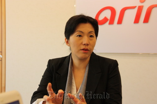 Sohn Jie-ae, president and CEO of the Korea International Broadcasting Foundation, speaks during an interview in Seoul on Friday. Korea International Broadcasting Foundation