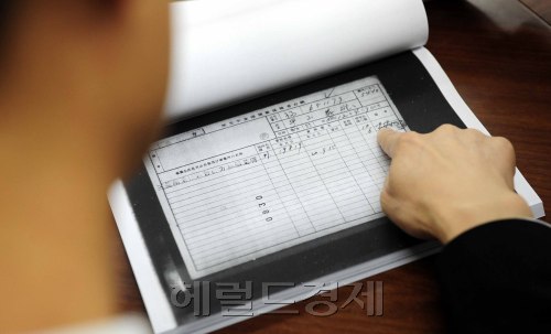 일제강제징용피해. 박해묵 기자/mook@heraldm.com\r\n일제강제징용피해. 박해묵 기자/mook@heraldm.com\r\n국무총리 소속 ‘대일항쟁기 강제동원 피해조사 및 국외 강제동원 희생자 등 지원위원회’ 직원이 11일 일제강점기 당시 일본에 동원돼 후생연금에 강제 가입됐다가 해방 후 수당을 받지 못하고 귀국한 한국인 노무자 5713명의 연금 관련 기록을 확인하고 있다.	 박해묵 기자/mook@heraldm.com