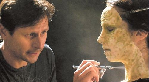 A horror make-up demonstration at Universal Studios Hollywood in Universal City, California, includes one of La Llorona: Villa De Almas Pedidas (The Weeping Woman: Village of the Lost Souls) as imagined by Diego Luna on Sept. 7, 2011. (Los Angeles Times/MCT)